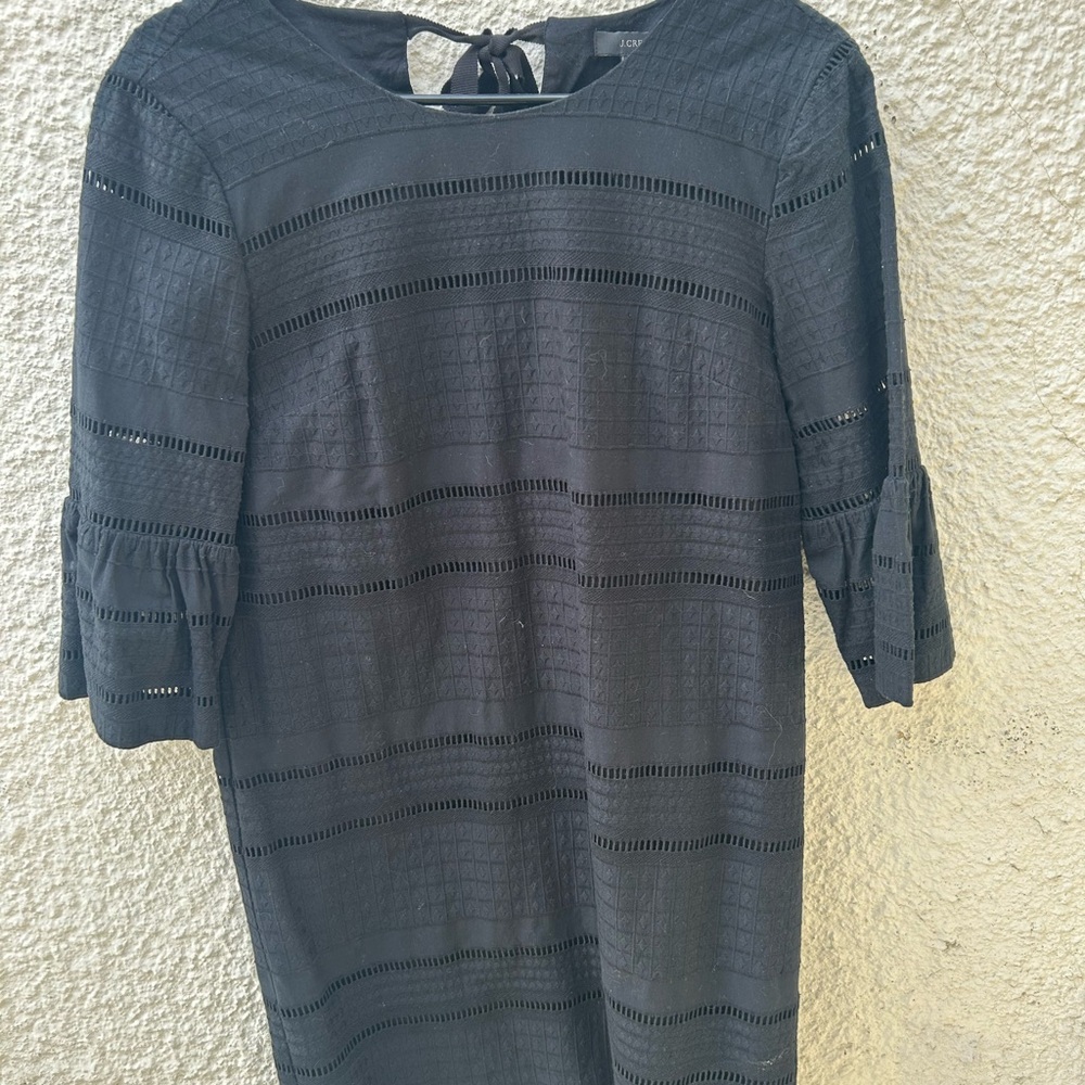 J. Crew Black Textured Dress, bow in the back
